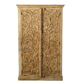 Indian Hand Carved Solid Wooden Cupboard Wardrobe D57